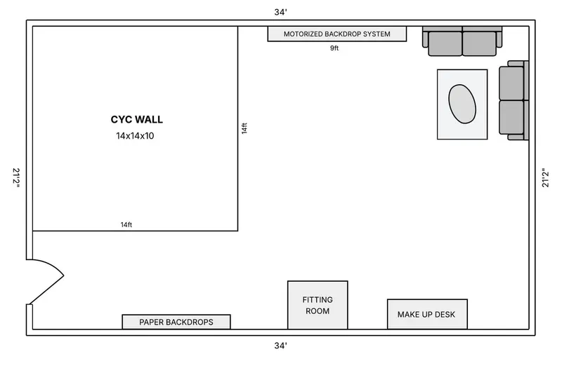 Studio E floor plan